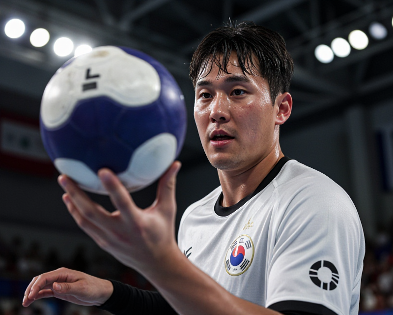 Korean Handball Player Action