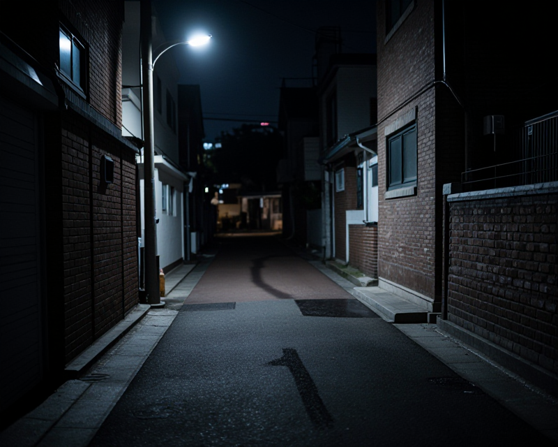 Somber Korean Residential Alleyway